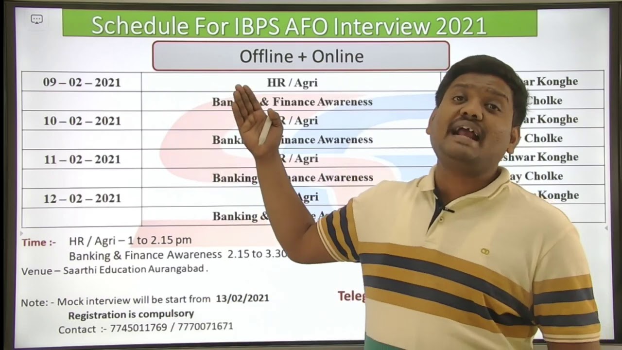 IBPS SO 2020-21 | Mock Interview Schedule | Team Saarthi Education | IBPS SO Mock Interview 2021
