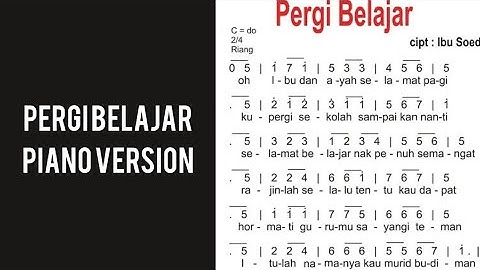 Pergi belajar song || piano