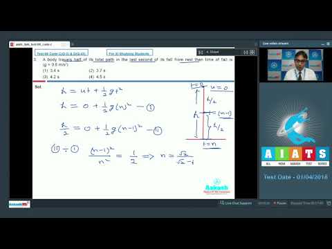 AIATS TEST 08 CODE C&D PHYSICS For XI Studying Students MEDICAL 2019 Q01 to 09 - AIATS TEST 08 CODE C&D PHYSICS For XI Studying Students MEDICAL 2019 Q01 to 09