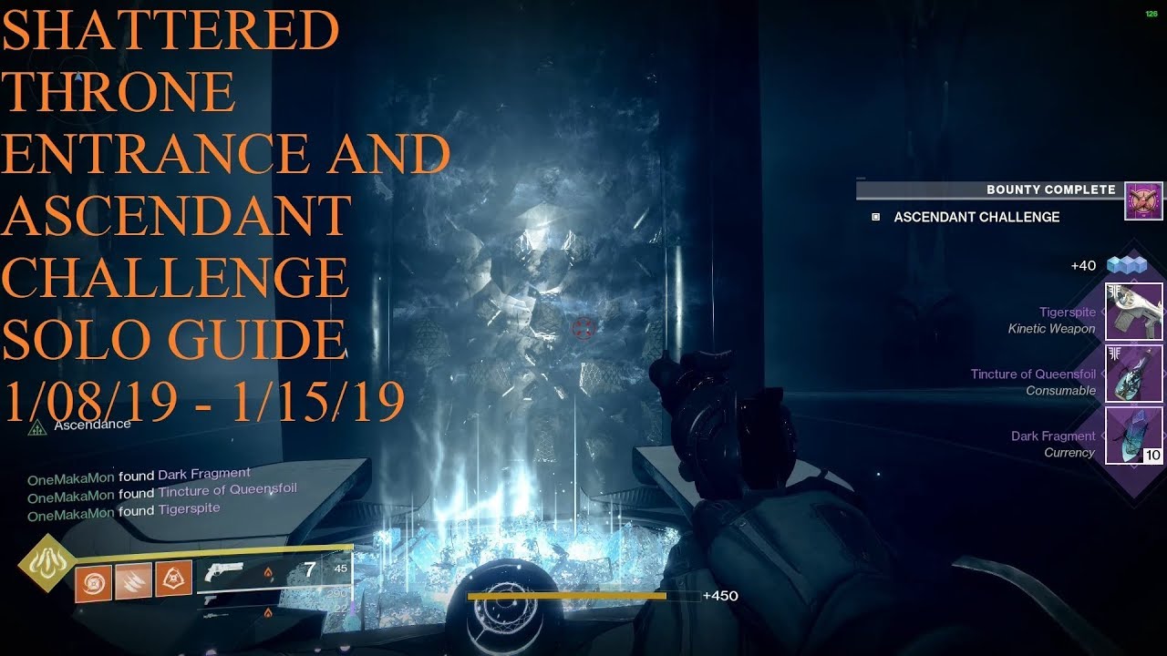 Destiny 2 - Shattered Throne Entrance and Ascendant Challenge Solo Guide 1/...