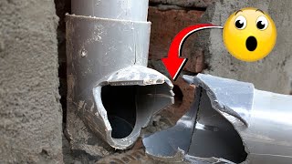 Many people don't know how to replace 60mm drainage tee inside the wall  PVC  UPVC  Plumbing
