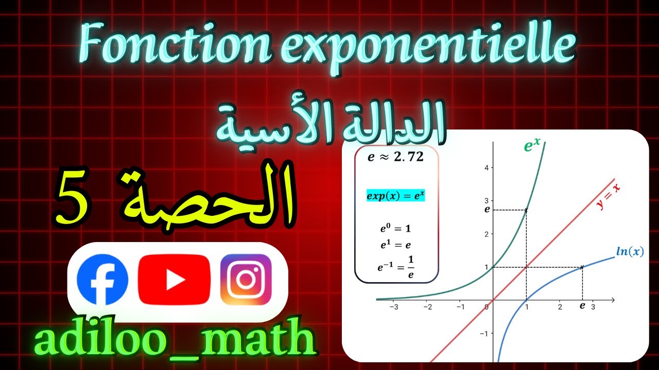 شرح درس الدالة الأسية Fonction exponentielle ( الحصة 5 و الآخيرة )