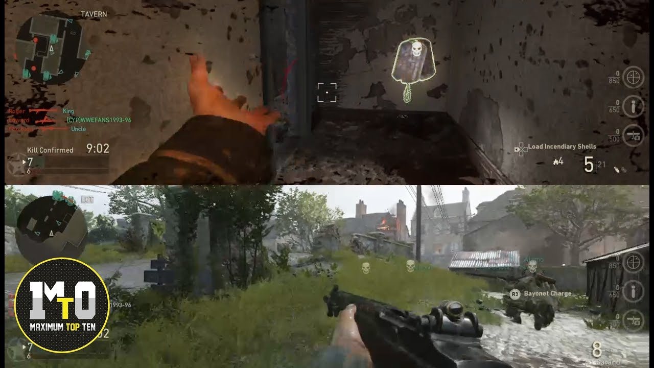CALL OF DUTY WWII - COD LOCAL MULTIPLAYER SPLIT SCREEN KILL CONFIRMED  CARENTAN GAMEPLAY 