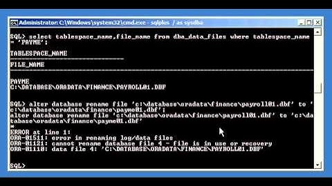 Oracle DBA Justin - How to rename a tablespace, and a datafile in an Oracle database # 1 of 3