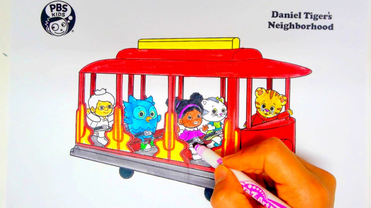 Daniel Tiger's Neighborhood- Trolley Coloring - YouTube