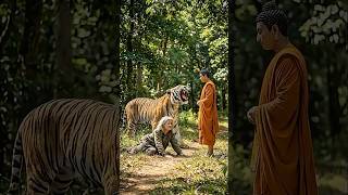 A Tiger Tries to Kill an Old Woman – Buddha Appears and Saves Her #truyencophatgiao #Buddha #자비