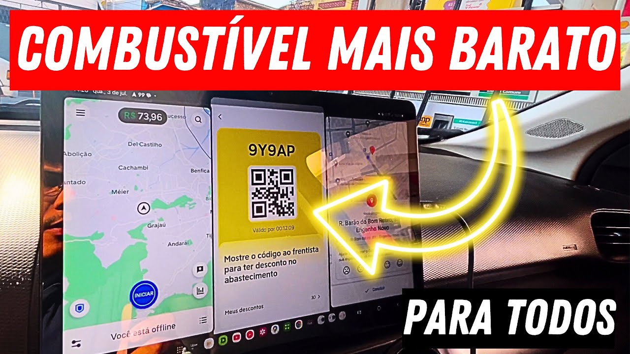 🟡DESCONTO ABSURDO😱 no COMBUSTÍVEL pelo app da 99pop. Uber, 99pop ...