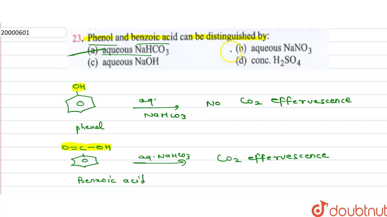 Phenol And Benzoic Acid Can Be Distingusihed By Youtube
