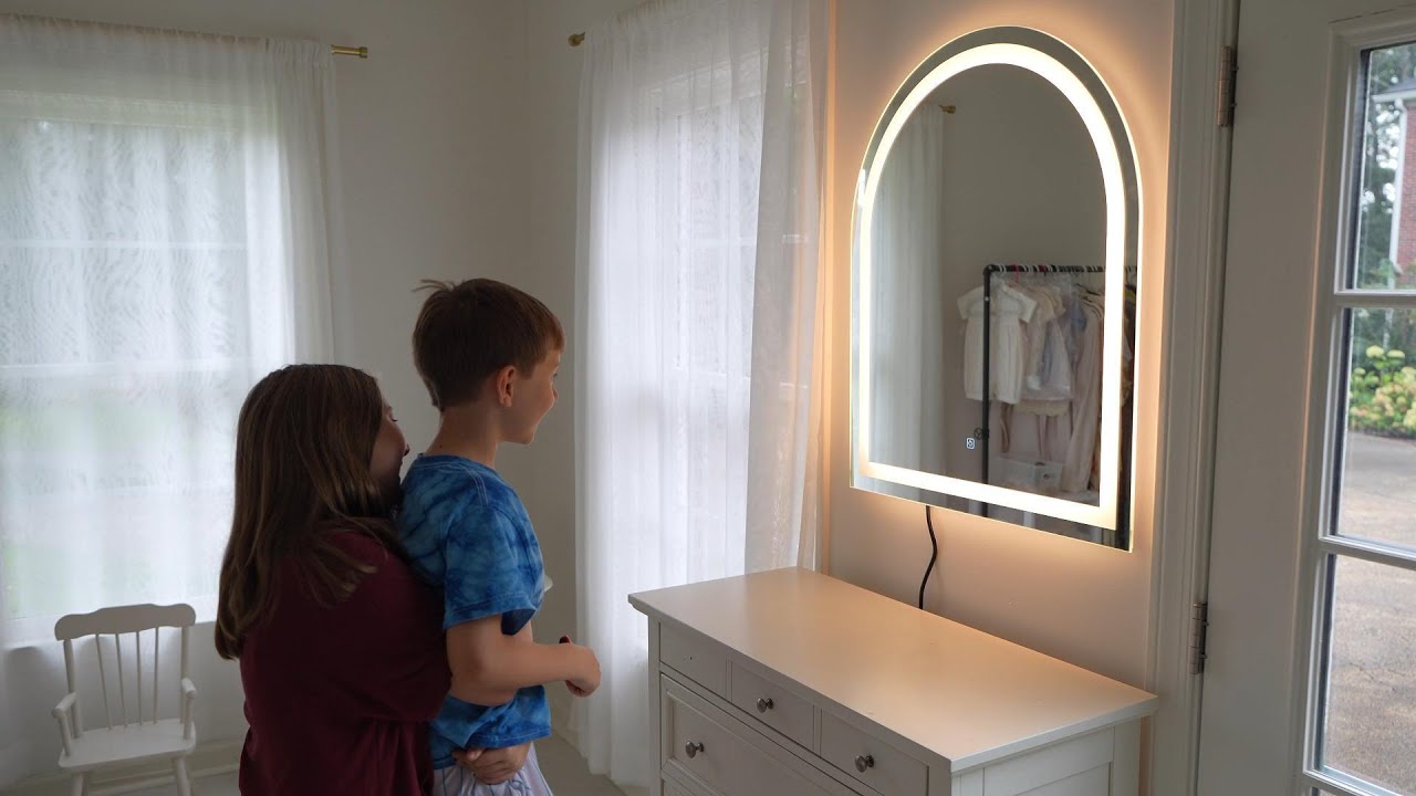 IYRA Arched Custom LED Mirror with Frosted Panel video