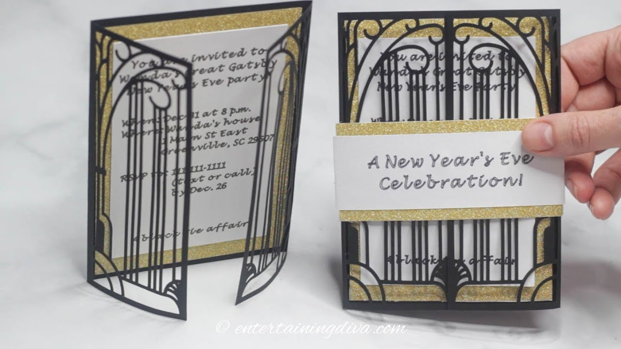 DIY Great Gatsby Party Invitations (made with a Cricut) - YouTube