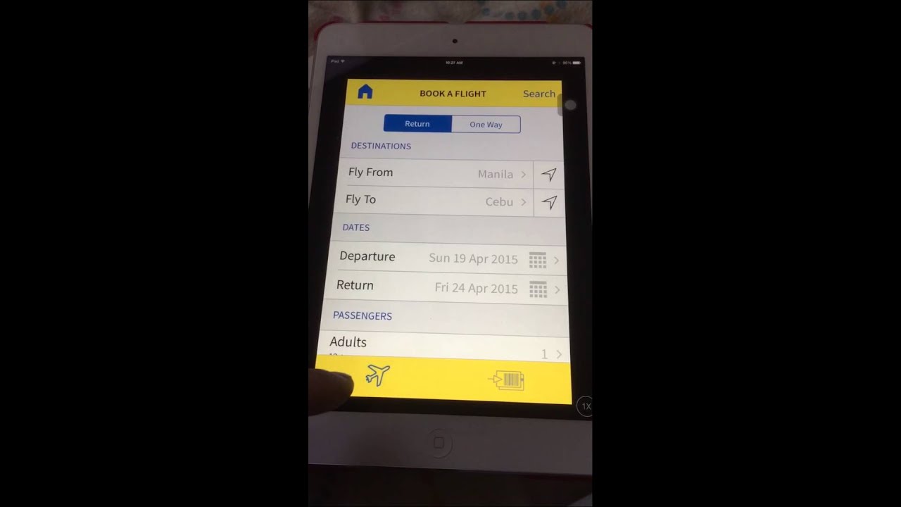 Cebu pacific application glitch ipad
