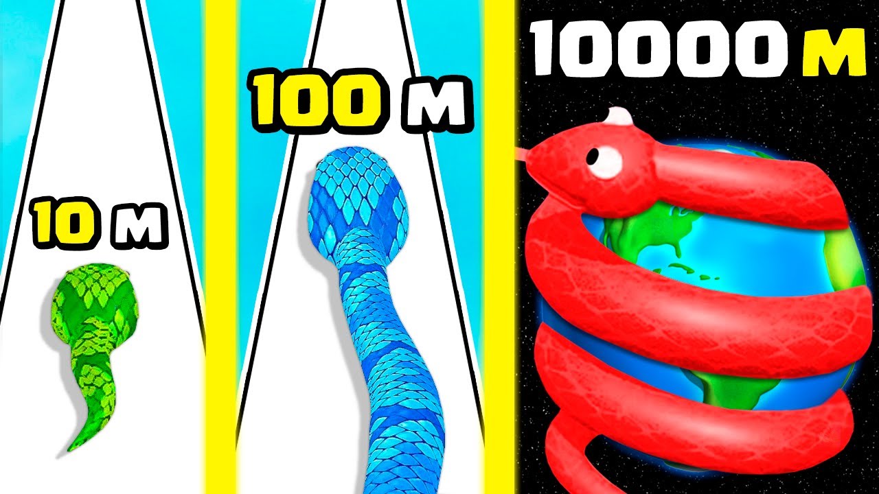 Temos que esticar essa cobra para vencer! (Snake run race) #game 