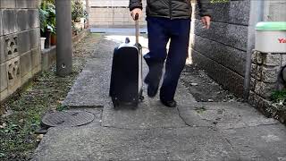 キャリーバッグの騒音の比較、快進キャリーバと、従来のキャリーバッグ