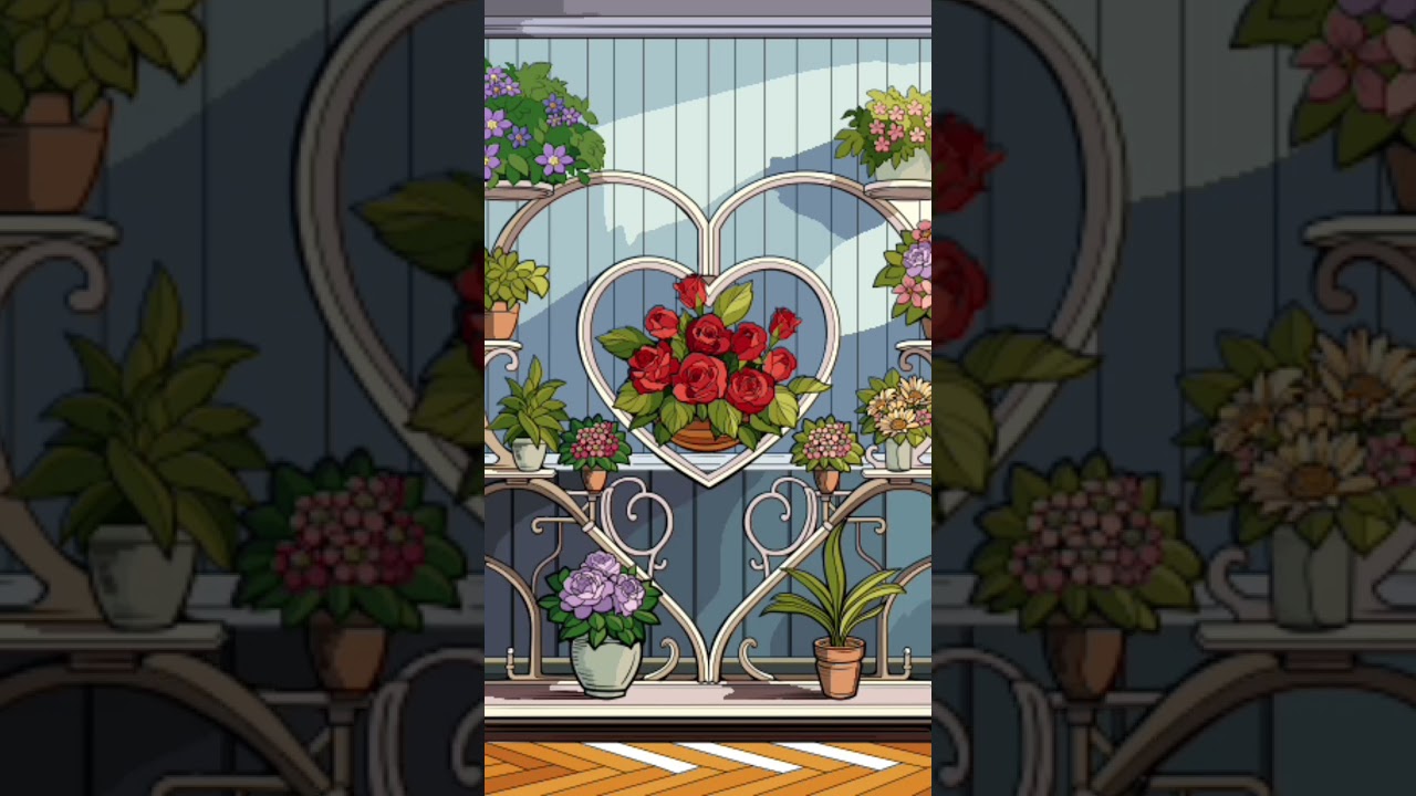 Heart Shape Flower Shelf. 