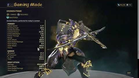 OUTDATED: Warframe Kronen Prime Build Melee 3.0