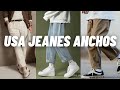 Cómo usar pantalones/jeans de corte Anchos