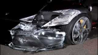 Newly purchased Lamborghini abandoned after crash - Lamborghini Accident San Diego