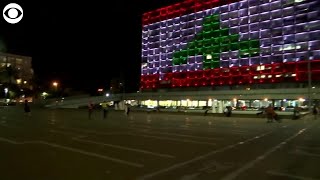 WEB EXTRA: Tel Aviv Displays Lebanese Flag in Show Of Solidarity screenshot 3
