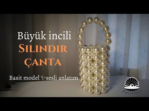 silindir inci çanta yapımı / boncuk çanta yapımı /How To Make a Bead Bag #pearlbag  #beadedbag diy