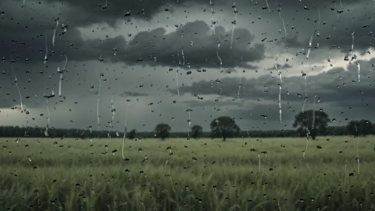 Cloudy Field With Rain Minimalistic Dark Ambient Suspense Mystery 1 hour