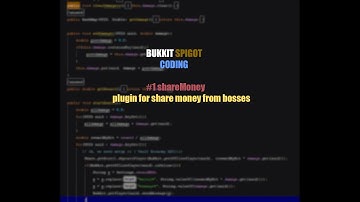 Bukkit/Spigot Speed Coding #1 | shareMoney (plugin for share money from bosses)