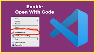 how to enable open with code in vscode | open with code not showing error solved