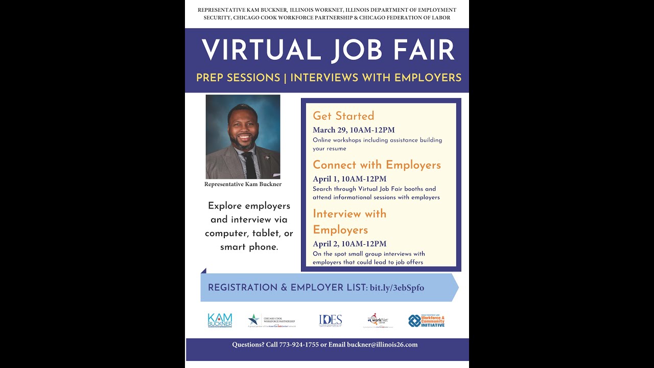 State Representative Kam Buckner Virtual Job Fair - 3/29/21