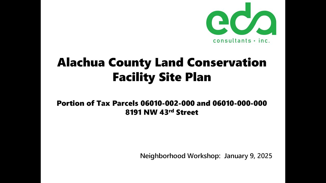 Alachua County Land Conservation Facility Site Plan - Neighborhood ...