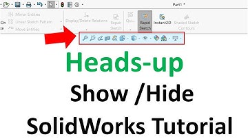 Heads up toolbar show and hide in solidworks | heads up toolbar disappear | missing heads up toolbar