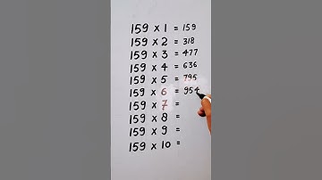 write the Table of 159 in 22 second only..#maths #hack #mathshack ‎@study_care0 