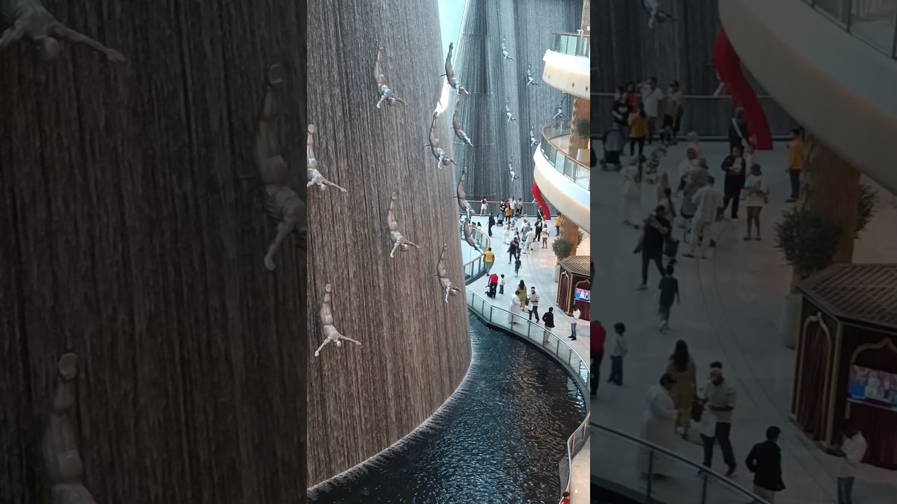 Dubai mall waterfalls. #dubaimall #dubaiwaterfall #dubaimallwaterfall #dubaimallfountain