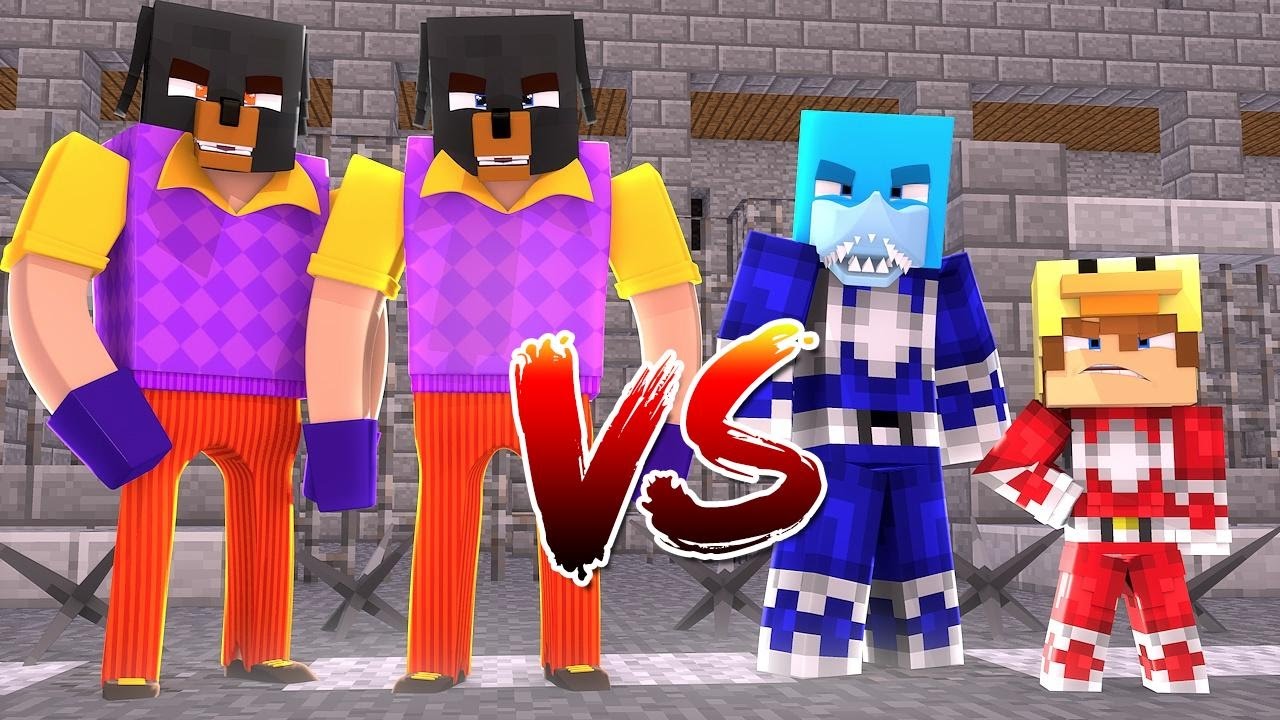 Minecraft - HELLO NEIGHBOR Vs POWER RANGERS - Little Club Baby Max - w/Sharky, Donut