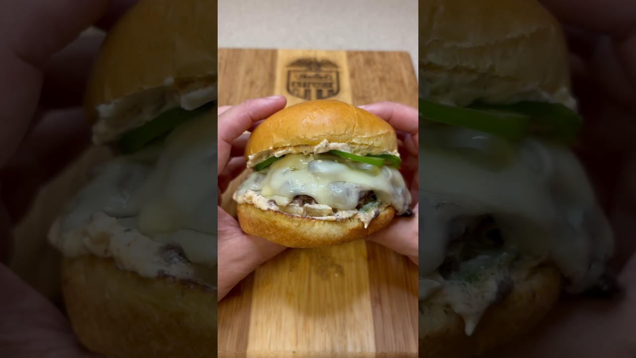 Mushroom Swiss Burger w Caramelized Onion Dip