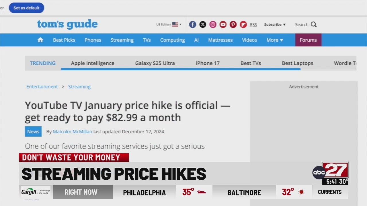 Streaming price hikes in the New Year