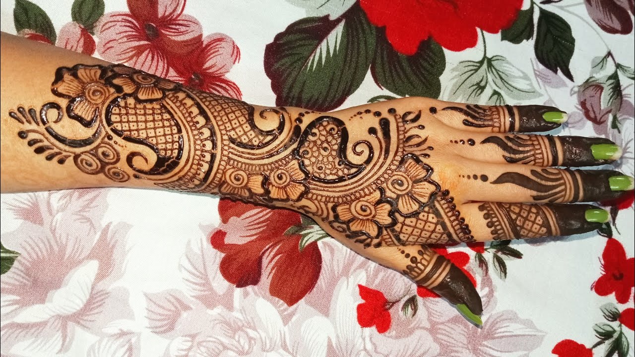 Left Hand Back Side Unique Arabic mehndi designs for hands | Left hand back side mehndi ...