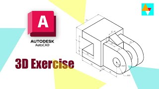 AutoCAD 3D modeling Exercise #8 using presspull command