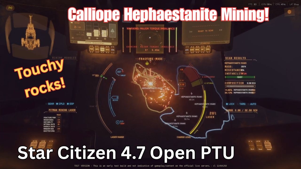 Hephestanite mining in a Golem! | Raptor X | Star Citizen 4.7 Open