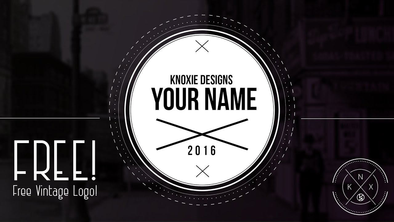 Free Vintage Logo Template Photoshop Knoxie Designs Youtube