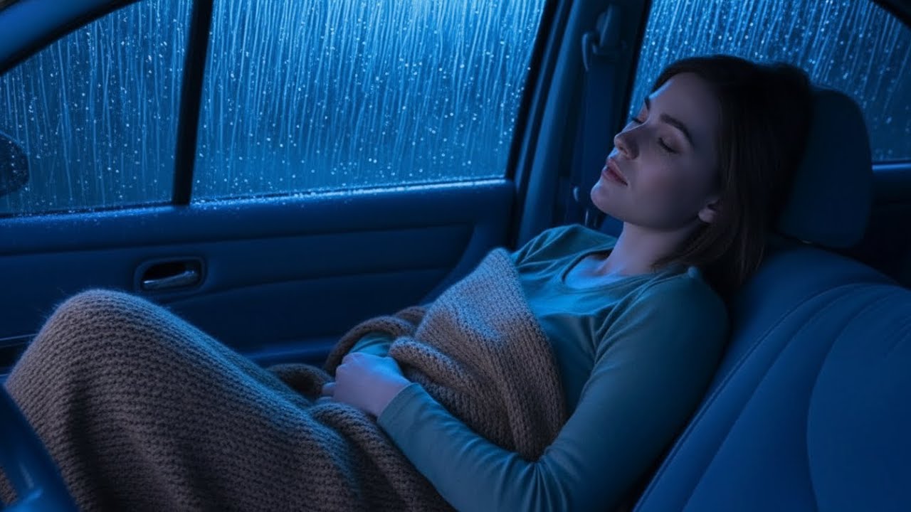 Grey Blanket Hug | Falling Asleep to Heavy Rain in Parked Car