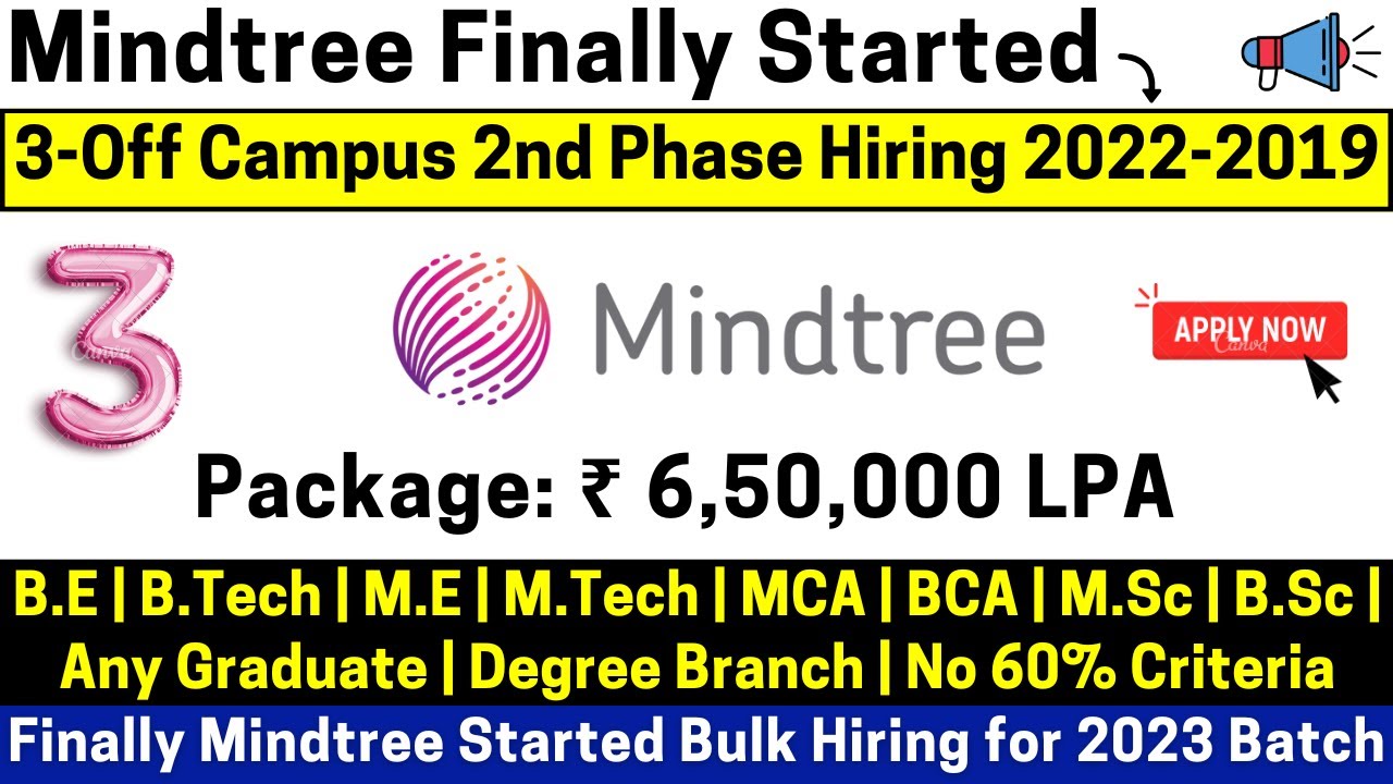 Mindtree OFF Campus Official Hiring 2nd Phase Hiring Started 2023 Batch ...