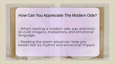 How Can You Appreciate The Modern Ode? - The Prose Path
