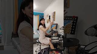 Grandma is really good at playing the drums. #drums #talent #music #drumkit