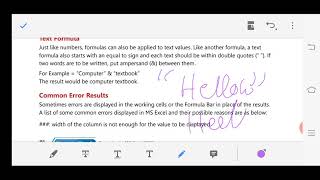 Computer class 6 chapter 7 Formule in MS Excel 2016