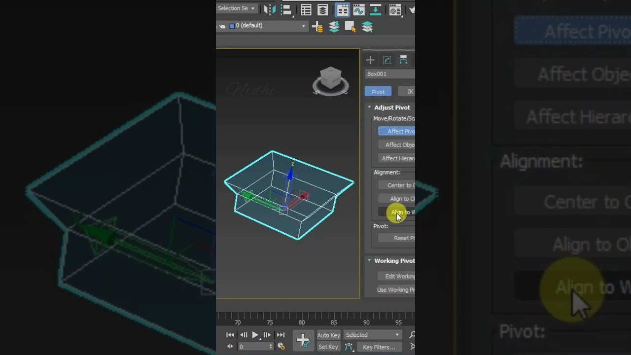 Как переместить точку опоры в 3Ds Max 