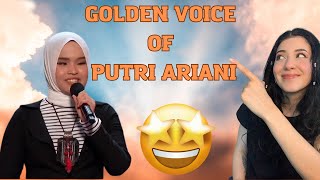 GOLDEN BUZZER girl Putri Ariani - America's Got Talent perfomance | FIRST TIME REACTION !