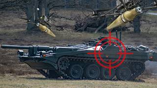 Footage of the destruction of a Ukrainian Strv 103 S-Tank by Russian Drones Near Kharkov