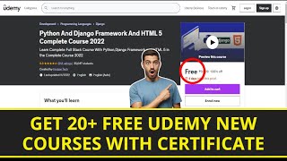 Get free 20+ new udemy courses with certificate | Free all udemy courses | free python course