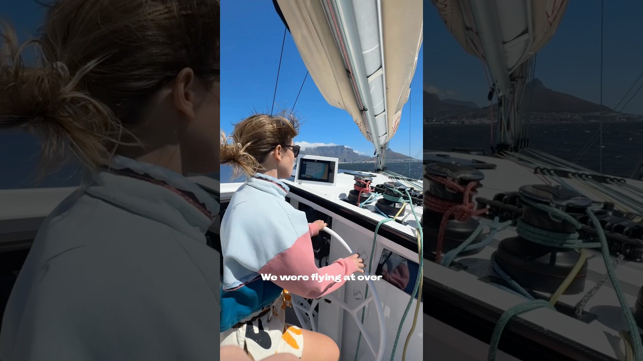 ⁣Sailing in South Africa with Table Mountain as our backdrop 😍⛰️ #tablemountain #sailing #catamaran