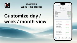 Customize the design of day / week / month view | iboChron - Work Time Tracker screenshot 4