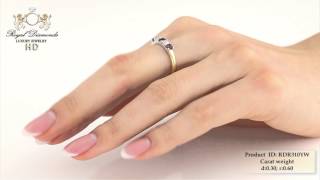 Diamantringe - RDR310YW-0.30 - 18kt Gelb- und Weissgold 5 Steine Ring mit Rubinen und Diamanten